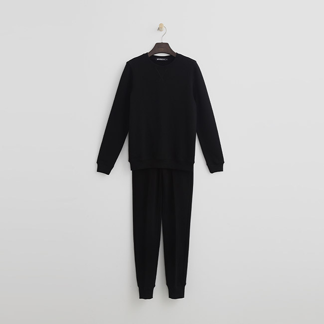 Hang Ten - 女裝 - F.TERRY 系列-簡約純色棉質套裝-黑