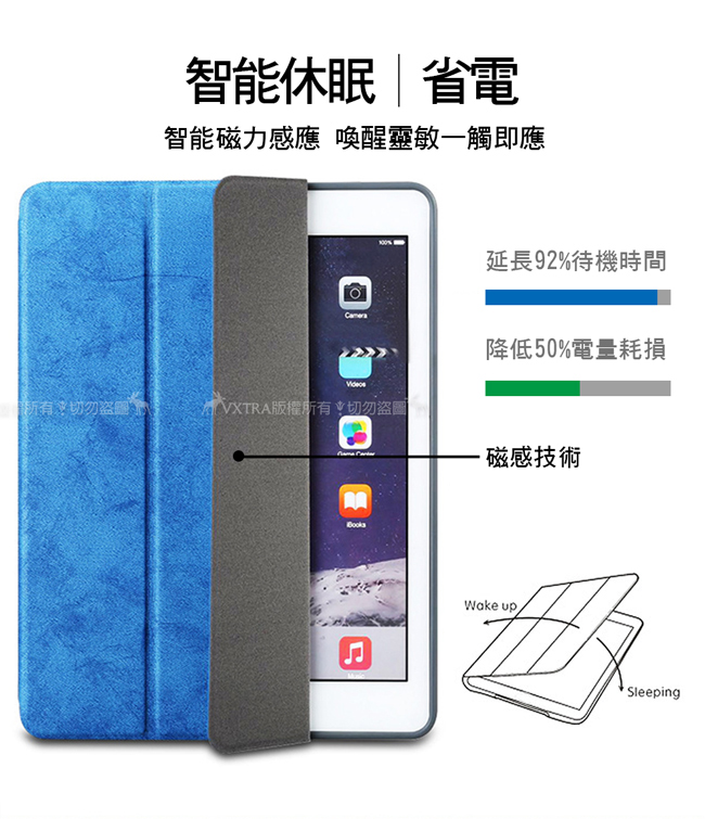 VXTRA iPad Pro 11吋 雲彩帆布紋 筆槽矽膠軟邊三折保護套