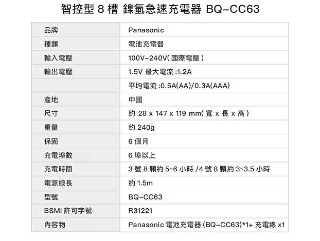 Panasonic eneloop智控型8槽充電器 BQCC63