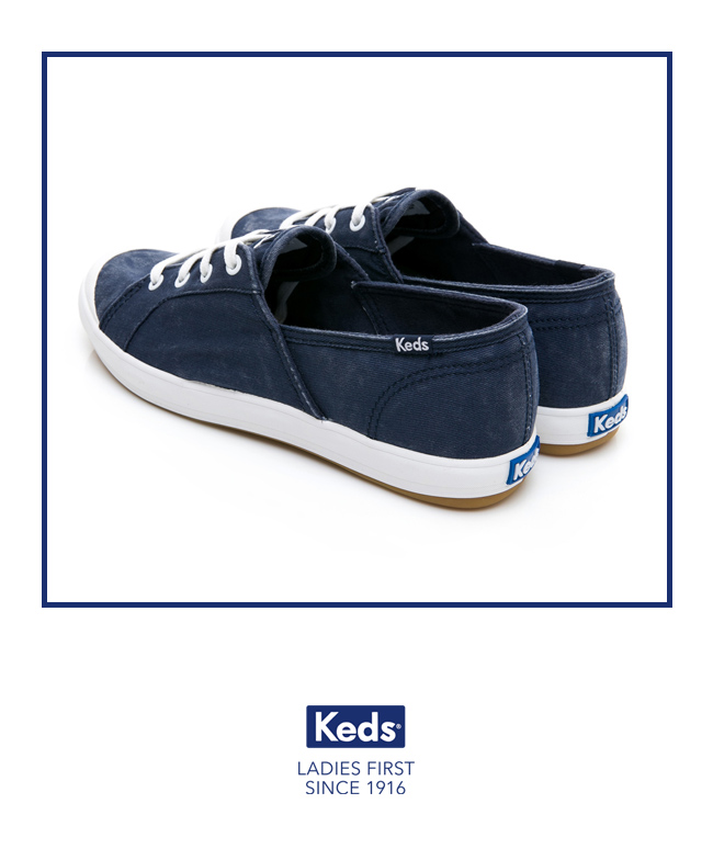 Keds SANDY 復古綁帶休閒鞋-海軍藍