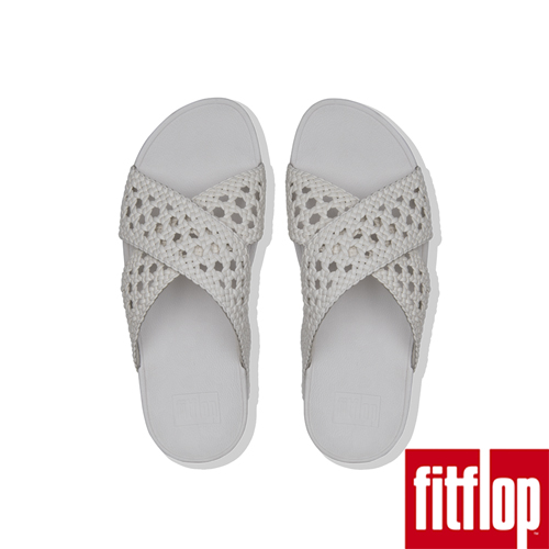 FitFlop LULU編織厚底涼鞋白色