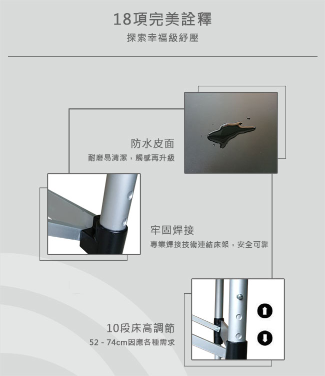 【COMESAN康森】快速折疊整脊美容床─床高52-74公分