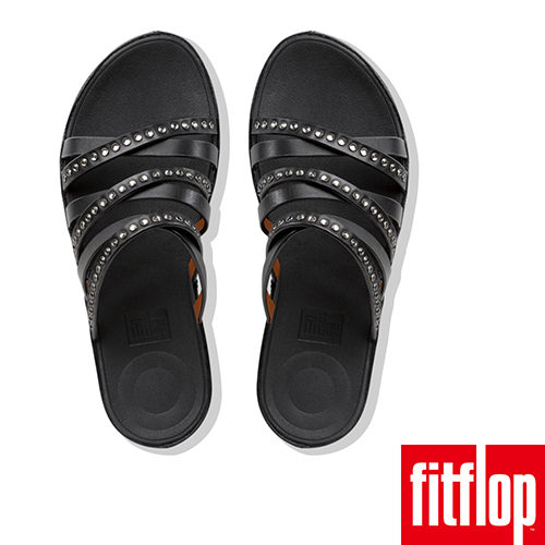 FitFlop LINNY SLIDE SANDALS - CRYSTAL 黑