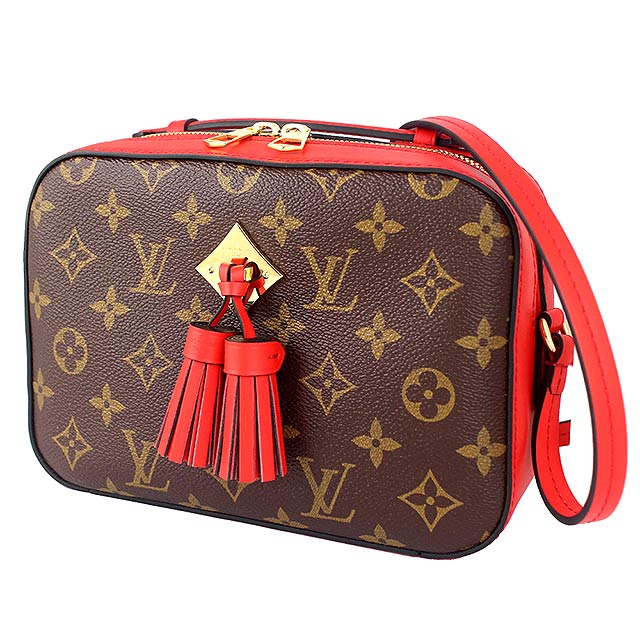 LV M43556 Monogram 經典LV花紋紅色流蘇方形手提/斜背包