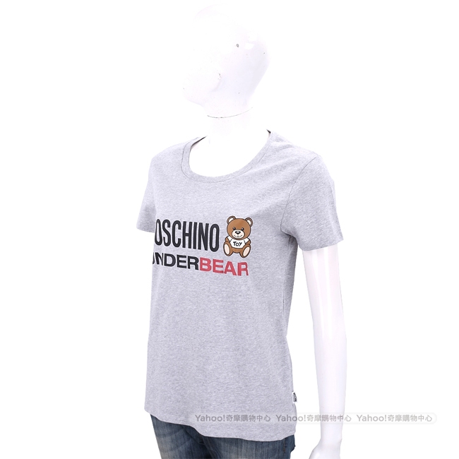 MOSCHINO Underbear 字母泰迪熊寶寶灰色棉質T恤