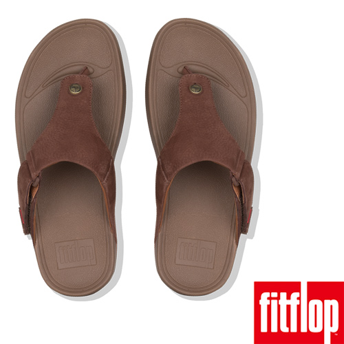 FitFlop TRAKK II LEATHER TOE-THONG-巧克力棕