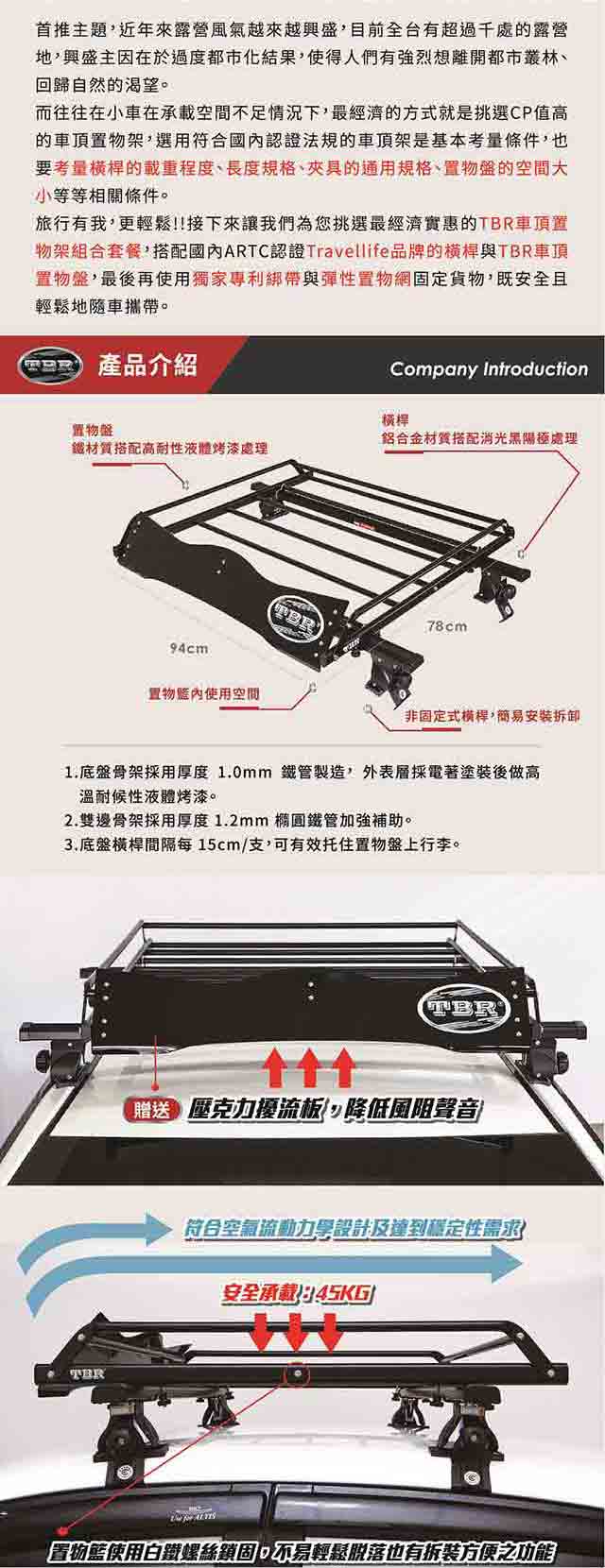 【TBR】TOYOTA區 ST12M-96 車頂架套餐 搭配鋁合金橫桿