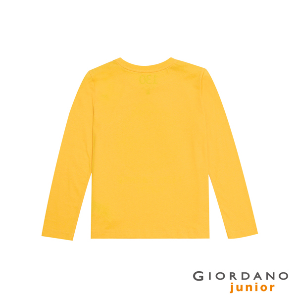 GIORDANO 童裝冒險旅程印花長袖T恤-61 黃色