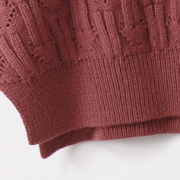 變化織紋滿版鏤空針織毛衣-OB大尺碼