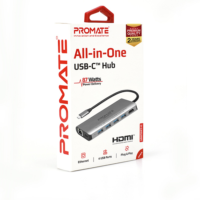 Promate 7合1 USB Type C 充電傳輸集線器(UniPort-C)