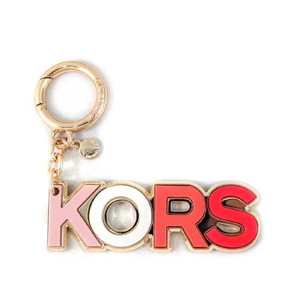 MICHAEL KORS Charms Resin品牌字母鎖圈吊飾(粉色、含禮盒)