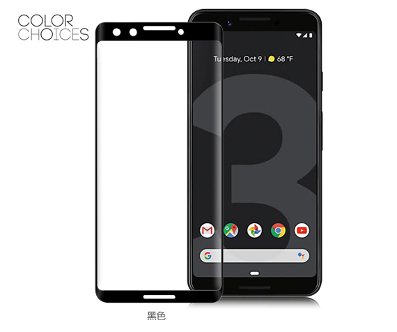 NISDA forGoogle Pixel 3 滿版3D膠框鋼化玻璃貼-黑