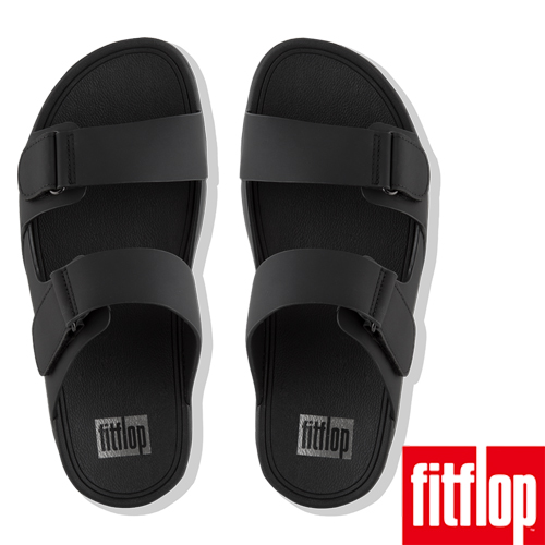 FitFlop GOGH MOC ADJUSTABLE SLIDES-黑色