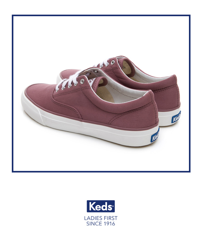 Keds ANCHOR 霧感復刻綁帶休閒鞋-紫紅