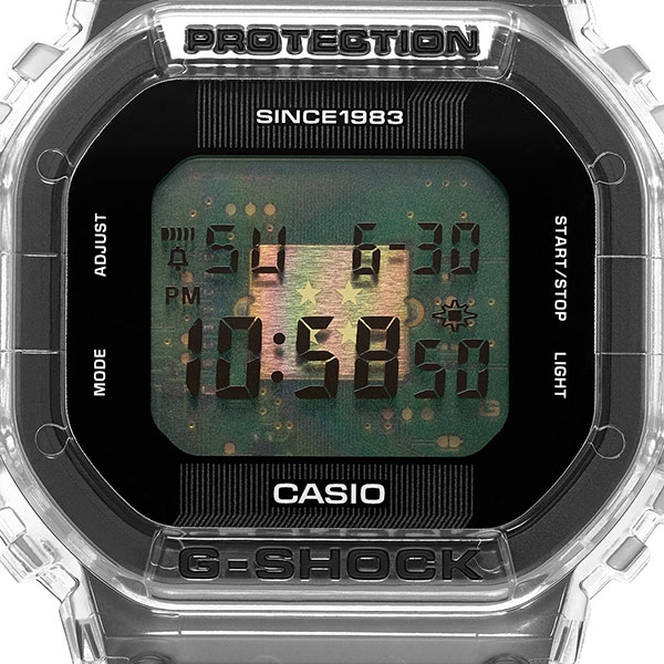 CASIO卡西歐G-SHOCK 40週年限定獨特透視表面半透明雙材質綜合錶帶經典