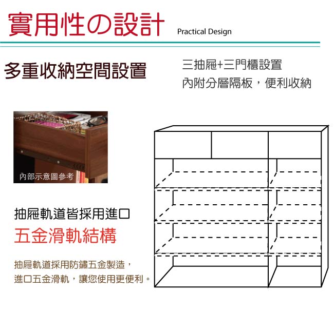 綠活居 尼圖時尚4尺實木三門鞋櫃/玄關櫃-120x39x105cm-免組