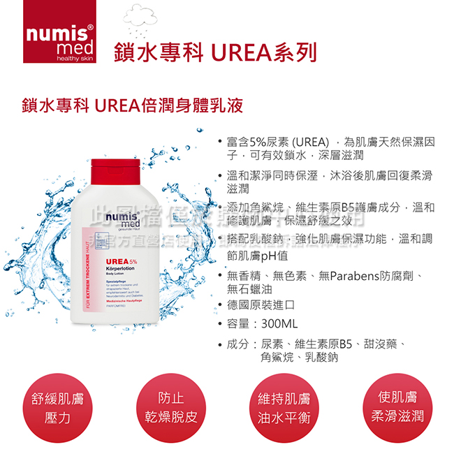 德國NumisMed樂美思-鎖水專科UREA倍潤身體乳液-300ML