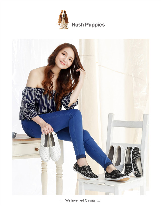 Hush Puppies 黑色戀人咖啡紗懶人鞋-兩款任選