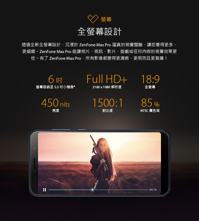 ASUS ZenFone Max Pro ZB602KL (3G/32G) 性能電力怪獸手機