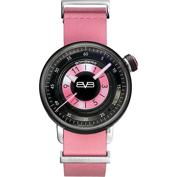 BOMBERG 炸彈錶 BB-01 休閒女錶-粉紅皮帶/38mm