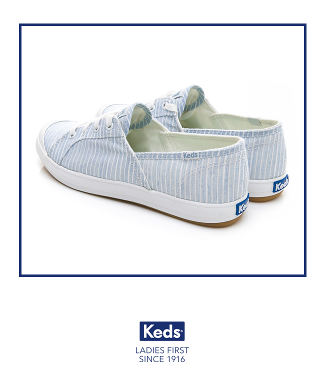 Keds SANDY 復古綁帶休閒鞋-淺藍