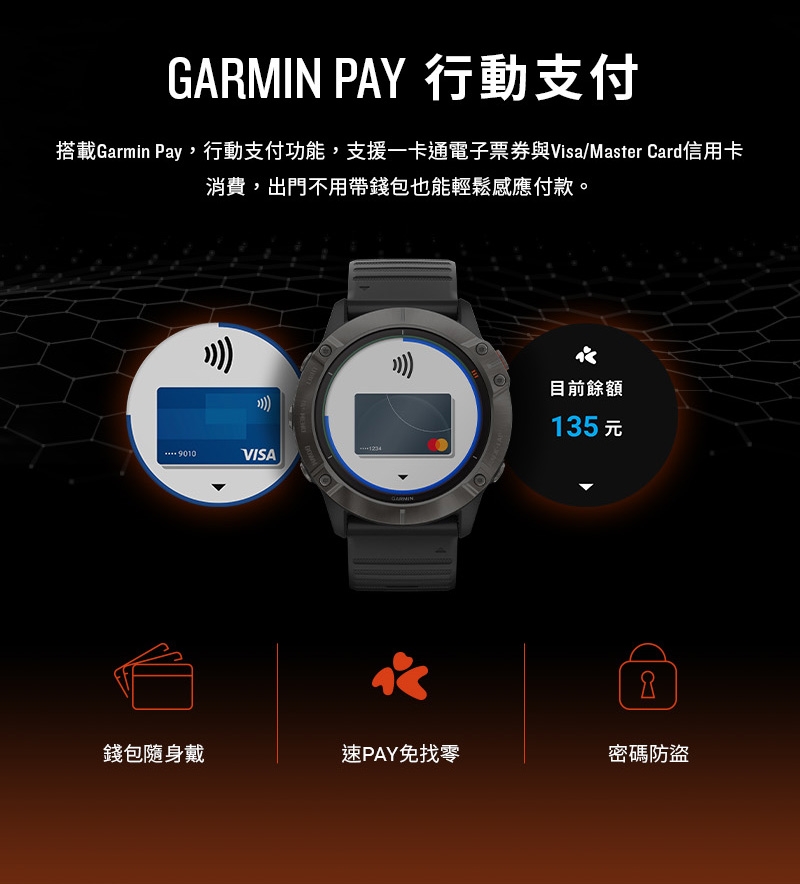 GARMIN Fenix 6X Pro Solar(太陽能) 進階複合式運動GPS腕錶