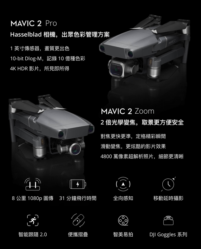 DJI Mavic 2 Zoom變焦版空拍機(飛隼公司貨)+空拍課程