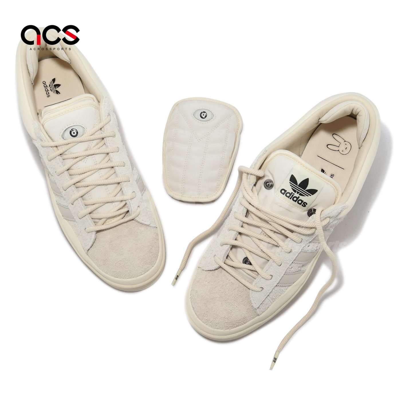 adidas X Bad Bunny Campus 男鞋女鞋白米白麂皮聯名款復古休閒鞋FZ5823