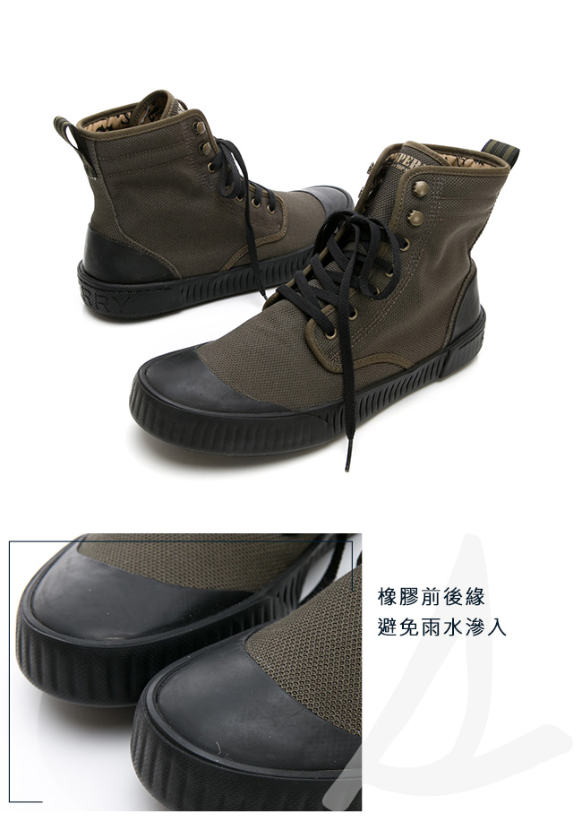 SPERRY 古著靴藝經典帆布復古靴(男)-橄欖綠