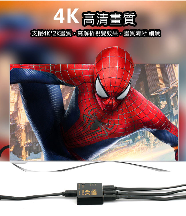 Bravo-u HDMI 三入一出 4Kx2K高清多媒體切換器