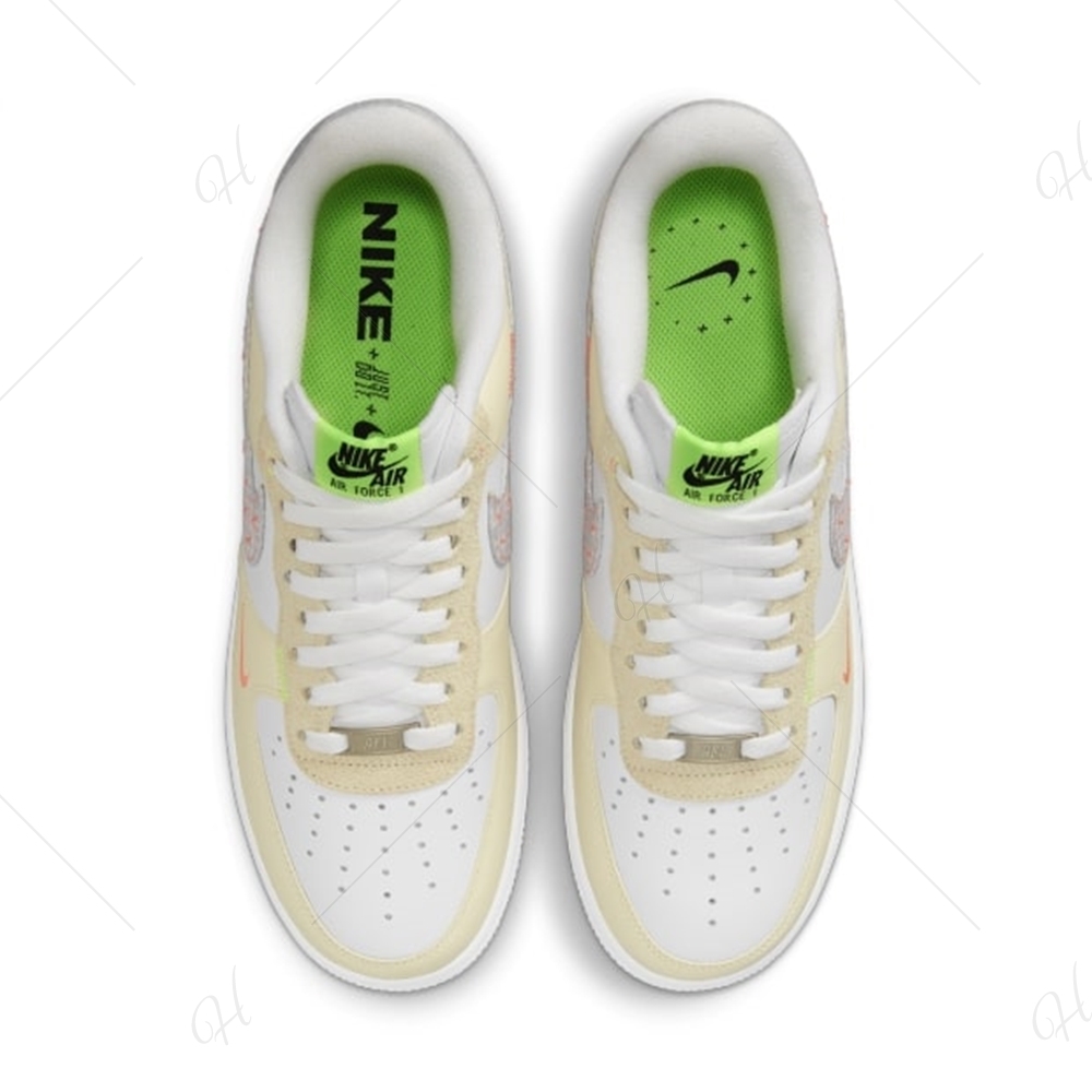 NIKE 耐吉休閒鞋運動鞋AF1 皮革男鞋白黃FB1852-111 Air Force 1 07 LV8