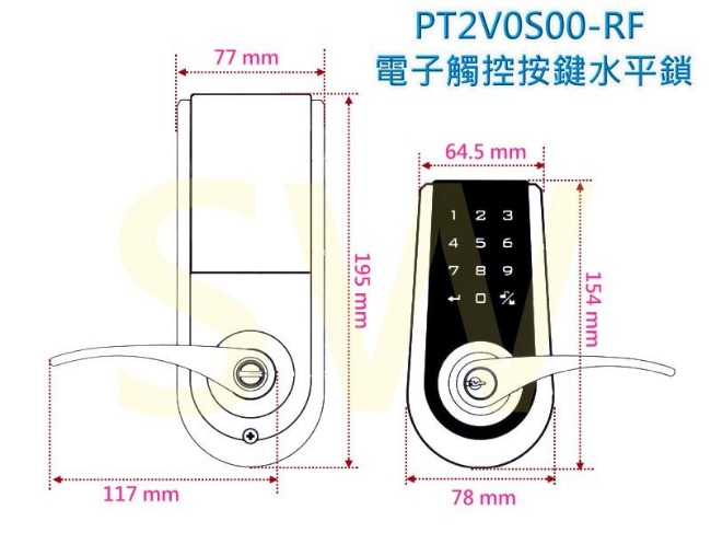 PT2V0S00-RF觸控式密碼鎖 Kwikset電子鎖 智慧型感應鎖 (不含安裝)
