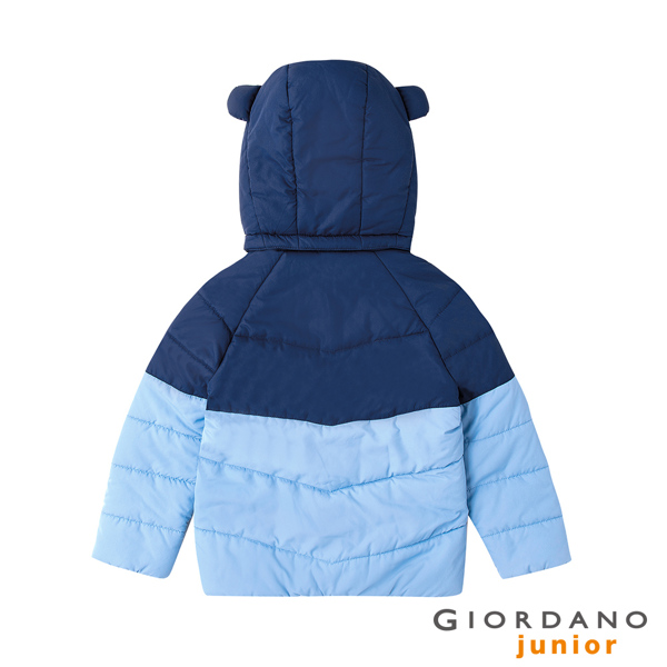 GIORDANO 童裝3D動物造型可拆帽舖棉外套-62 海底藍