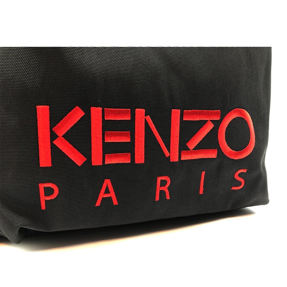 KENZO 經典老虎刺繡帆布後背包-黑