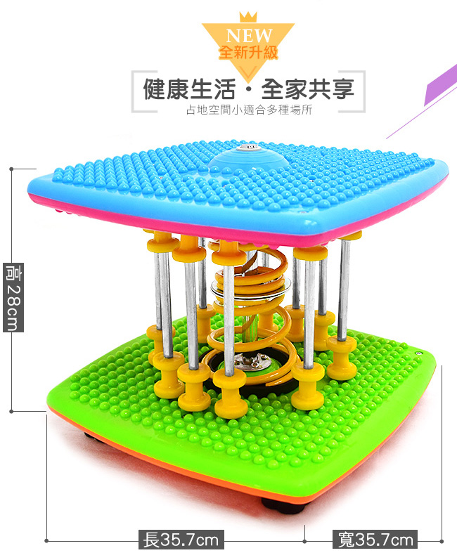 升級版亮彩雙彈簧扭腰跳舞機(結合跳繩.扭腰盤.呼拉圈) -（快）