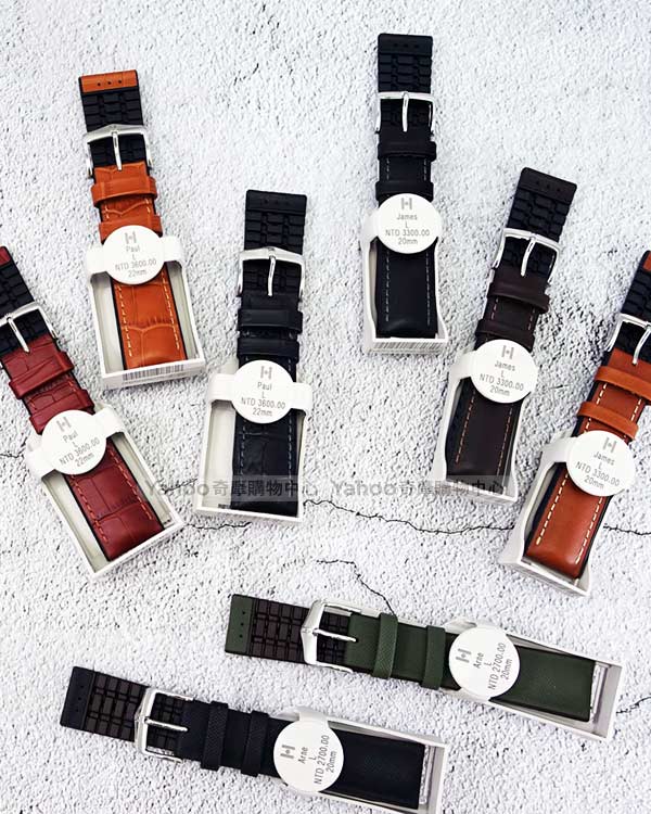 海奕施 HIRSCH Paul L 300米防水 小牛皮橡膠錶帶-蜂蜜黃