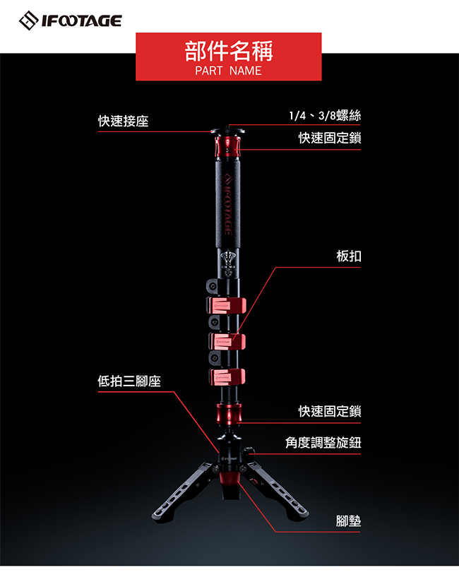 IFOOTAGE COBRA2 A150II 鋁鎂合金單腳架套組