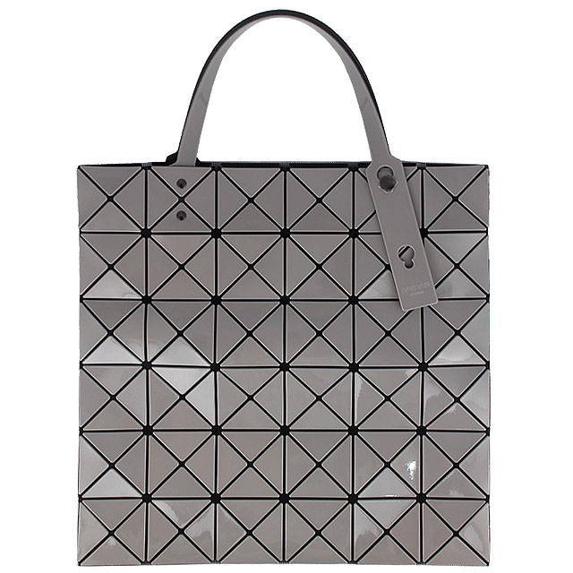 ISSEY MIYAKE 三宅一生BAOBAO跳色背帶三角方格6x6透光手提包(灰色)