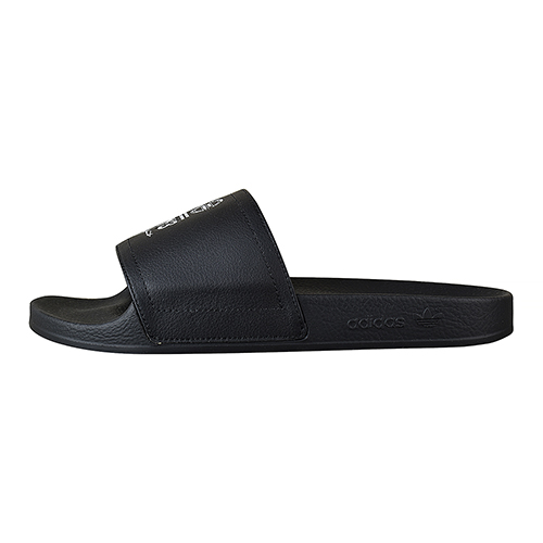 adidas Y-3 ADILETTE 壓印LOGO橡膠拖鞋(黑)