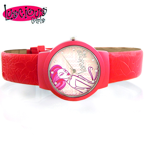 Luscious Girls浪漫少女 玩美女人時尚晶鑽女錶(LG020A艷麗紅)