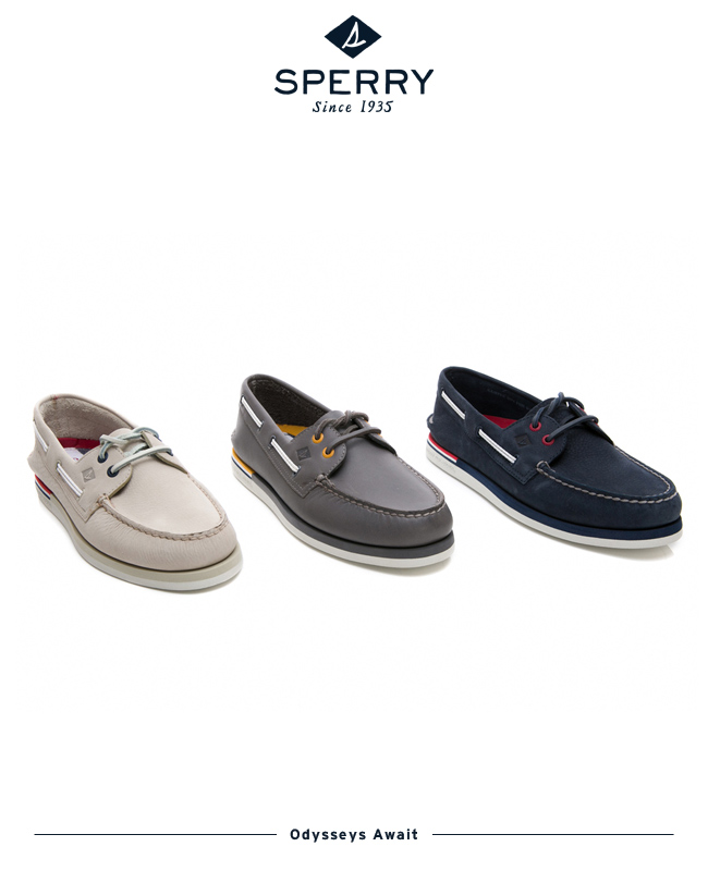 SPERRY 手工縫製時尚經典帆船鞋(男)-灰