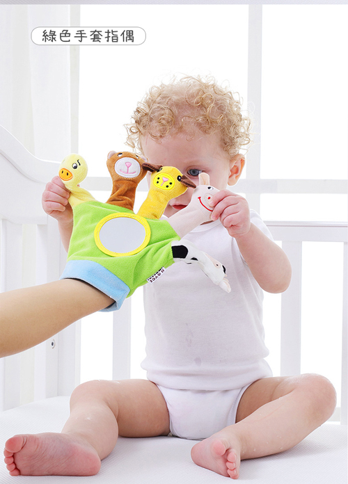 JoyNa 寶寶動物指偶手套玩具嬰兒手偶毛絨玩具