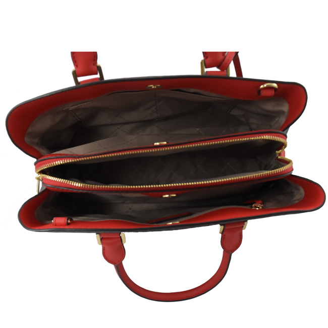 MICHAEL KORS SAVANNAH 拼接款雙層兩用包(深咖橘/大)