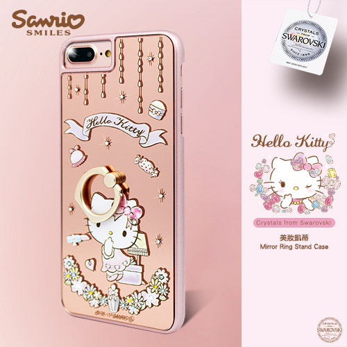 三麗鷗 Kitty iPhone系列施華彩鑽鏡面指環扣手機殼