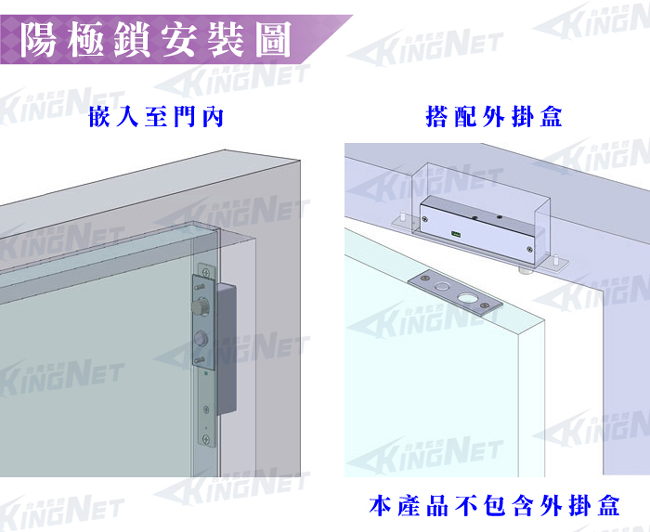 監視器攝影機 KINGNET 門禁總機系統 磁力式陽極電鎖 關門延遲 台灣製造