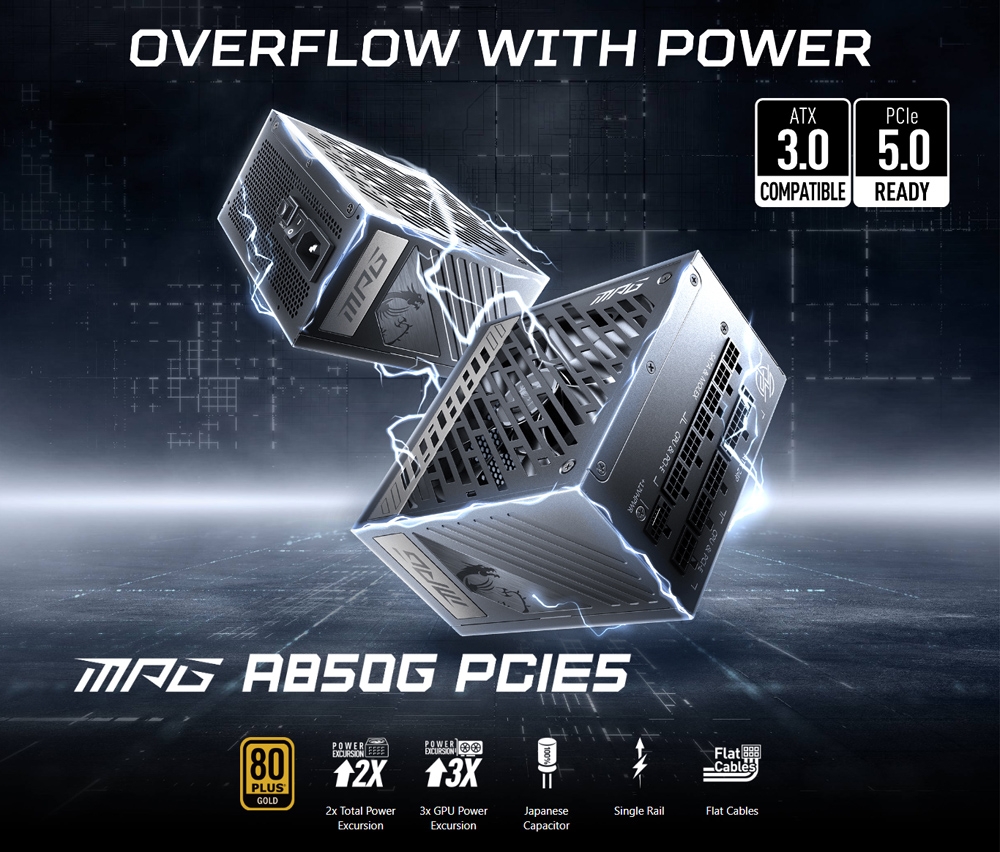 MSI微星MPG A850G PCIE5 電源供應器| 701W以上| Yahoo奇摩購物中心