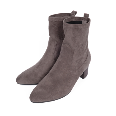 KOKKO-逆天纖細美腿彈力尖頭襪靴-紳士灰