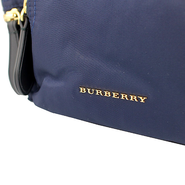 BURBERRY The Rucksack藍色尼龍皮飾邊兩用斜背/後背包(小)