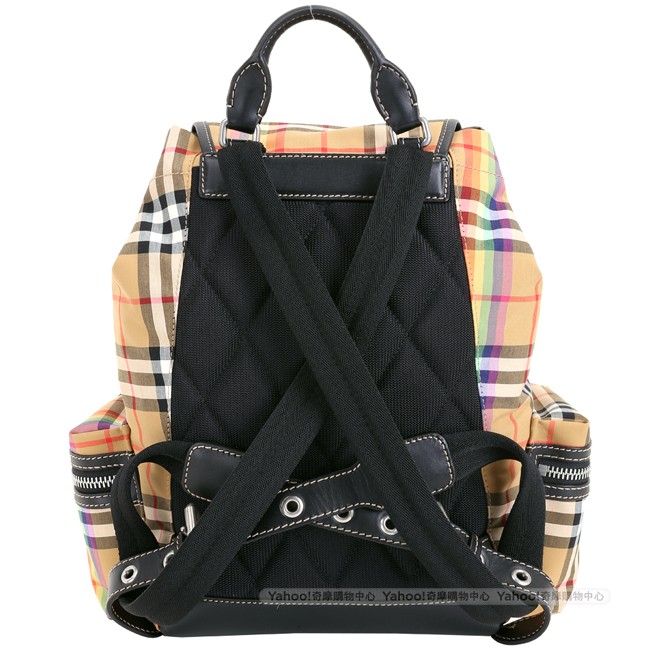 BURBERRY The Rucksack Vintage 中型彩虹格紋軍旅後背包