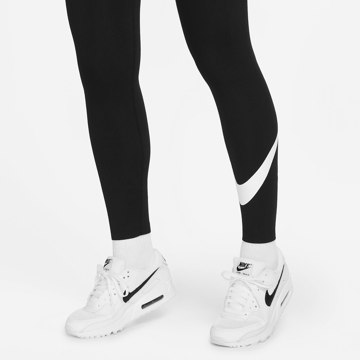 Buy Nike Womens Club Legging Large Swoosh Black/White 815997-010